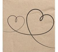 20 Napkins Curved Hearts Love 33 x 33 cm