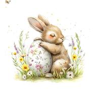 20 Napkins Easter Bunny Protects Easter Egg Table Decoration Paper Napkins with Motif Also for Decoupage and Decoupage 33 x 33 cm