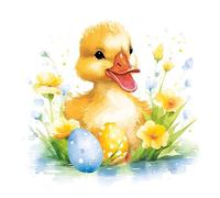 20 Napkins Easter Chick with Eggs on Flowers as Table Decoration Paper Napkins with Motif Also for Decoupage and Decoupage 33 x 33 cm