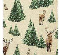 20 Napkins Eco Line Sustainable Made from 100% Recycled Paper Individual Deer in the Forest | Deer | Animals | Fir | Tree | Table Decoration 33 x 33 cm