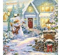 20 Napkins Evening at the Winter House | Snowman | Christmas 33 x 33 cm