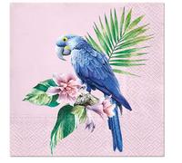20 Napkins Exotic Parrot on Pink Animals Jungle 33 x 33 cm