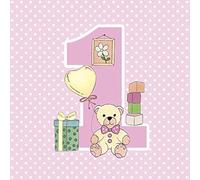 20 Napkins First Birthday Pink Girl Baby Children 33 x 33 cm