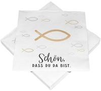 20 Napkins Fish 33 x 33 cm Schön dass du da bist