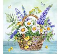 20 Napkins Flower Basket Full of Beautiful Trees as Table Decoration Paper Napkins with Motif Also for Decoupage and Decoupage 33 x 33 cm