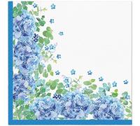 20 Napkins Flowers, Garden & Nature Blue Hydrangeas Table Decoration Paper Napkins with Motif Also for Decoupage and Decoupage 33 x 33 cm