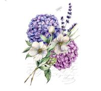 20 Napkins Flowers Hydrangea and Lavender as Table Decoration Paper Napkins with Motif Also for Decoupage and Decoupage 33 x 33 cm