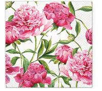 20 Napkins Flowers Peonies Pink as Table Decoration Paper Napkins with Motif Also for Decoupage and Decoupage 33 x 33 cm