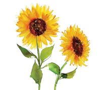 20 Napkins Flowers Two Sunflowers as Table Decoration Paper Napkins with Motif Also for Decoupage and Decoupage 33 x 33 cm