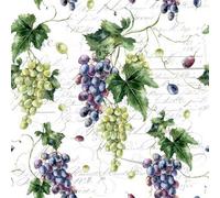 20 Napkins Food & Drink Juicy Grapes on Leaves as Table Decoration Paper Napkins with Motif Also for Decoupage and Decoupage 33 x 33 cm