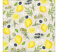 20 Napkins Food Olives and Lemons as Table Decoration Paper Napkins with Motif Also for Decoupage and Decoupage 33 x 33 cm