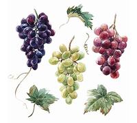 20 Napkins Fresh Grapes on White Grapes Wine Nature Table Decoration Decoupage Napkin Technology 33 x 33 cm
