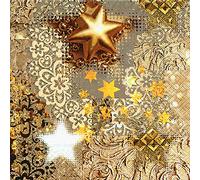 20 Napkins Gold Rush Stars Christmas 33 x 33 cm