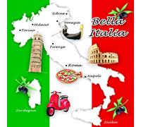 20 Napkins Italy's Beautiful Pages with Sights as Table Decoration for Traditional Italian Meals 33 x 33cm