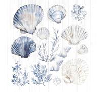 20 Napkins Maritime Shells and Coral Blue Table Decoration Paper Napkins with Motif Also for Decoupage and Decoupage 33 x 33 cm
