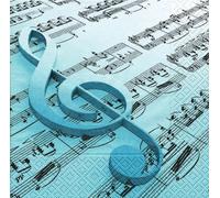 20 Napkins Music is the key is the key / Music Treble Clef / Music 33 x 33 CM
