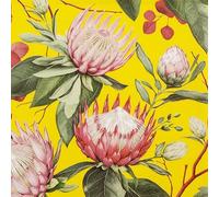 20 Napkins Natural Protea Flowers Yellow Table Decoration Paper Napkins with Motif Also for Decoupage and Decoupage 33 x 33 cm