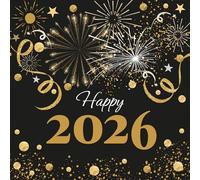 20 Napkins New Year The Year 2026 Table Decoration Paper Napkins with Winter Reindeer Deer Motif for Kids and Adults Also for Decoupage and Decoupage 33 x 33 cm
