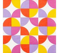 20 Napkins Pattern Colourful Circles Table Decoration Paper Napkins with Motif Also for Decoupage and Decoupage 33 x 33 cm