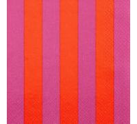 20 Napkins Pattern Straight Stripes Red/Magenta as Table Decoration Paper Napkins with Motif Also for Decoupage and Decoupage 33 x 33 cm
