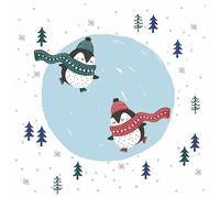 20 Napkins Penguin Skating Animals Winter Christmas Table Decoration 33 x 33 cm