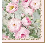 20 napkins, pink roses in blossom, flowers, garden, summer, table decoration, decoupage, napkin technology, 33 x 33 cm