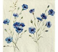 20 Napkins Recycled Paper Flowers Garden & Nature Blue Cornflowers as Table Decoration Paper Napkins with Motif Also for Decoupage and Decoupage 33 x 33 cm
