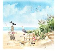 20 Napkins Seagulls Scouting the Beach | Sea | Lake | Animals | Holiday | Summer | Table Decoration | Decoupage | Decoupage | Decoupage | Decoupage | Decoupage | Decoupage