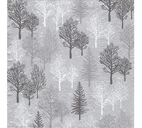 20 Napkins Silver Forest / B?ume / Winter / Christmas 33 x 33 cm