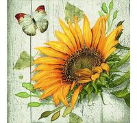 20 Napkins Vintage Sunflower/Flower/Summer/Autumn 33 x 33 cm