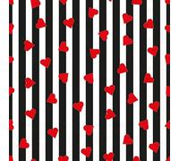 20 Napkins Wedding & Love Hearts Red on Stripes Black as Table Decoration Paper Napkins with Motif Also for Decoupage and Decoupage 33 x 33 cm