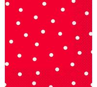 20 napkins white dots on red/dots/pattern/timeless 33 x 33 cm