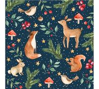 20 Napkins Winter Animals, Christmas Napkins, Animal Napkins, Birds, Squirrel, Rabbit, Christmas, Winter, Autumn, Decoupage, Table Decoration, 33 x 33 cm