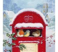 20 Napkins Winter Birds in Letterbox Animals Winter Christmas Table Decoration 33 x 33 cm