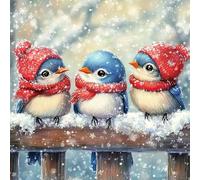 20 Napkins Winter Cute Bird Trio in Winter as Table Decoration Paper Napkins with Motif for Christmas Fox Wolf Deer Bear Also for Decoupage and Decoupage 33 x 33 cm