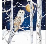 20 Napkins Winter Owl in Moonlight as Table Decoration Paper Napkins with Motif Also for Decoupage and Decoupage 33 x 33 cm