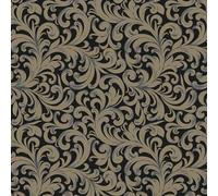 20 Napkins with Tendril Pattern Baroque Style Gold on Black as Table Decoration Paper Napkins with Motif Also for Decoupage and Decoupage 33 x 33 cm