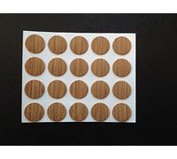 20 Natural Oak Self Adhesive Stick on Screw Hole Cap/Covers 13mm