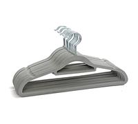 20 Non Slip Velvet Hangers | Heavy Duty Grey Felt Coat Hangers |360 Degree Swivel Hooks |Premium Space Saving Design