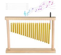 20 Notes Chime, 20-Bar Instrument with Wood Table Wind Chime, Mallet Included, Single Row Percussion Instrument, Desktop Hand Chime, Serenity Bell Wind Chime for Youth Adults