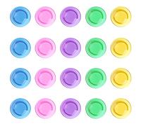 20 Notice Board Magnets, 30 mm Round Plastic Covered Whiteboard Magnetic Buttons for Fridge Pin Board Refrigerator Office School Presentation Stationery 5 Colors