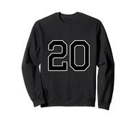 20 - Number Uniform Numbering Number [Black/Black Letters] Sports Baseball Soccer Club Activities Sweatshirt