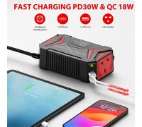 BESTEK 300W Pure Sine Wave Power Inverter 12V to 240V with PD30W USB C & QC3.0 USB Car Adapter Charger for Laptop, iPad, iPhone, Tablet, Consoles & More
