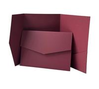 20 Or 25pcs Blank Pocketfold Card Invitation DIY Wedding Paper Envelope，DIY,custom for Wedding Ceremony(Red,20pcs)