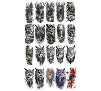 20 Owl Watercolor Flower Temporary Tattoo Stickers For Arms And Calves, Waterproof Sweat Stickers For Men And Women