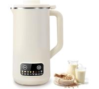 20 Oz Soy Milk Maker - Automatic Almond Milk Machine for Homemade Plant-Based Milk, Oat and Soybean - Stainless Steel Milk Maker with Delay Setting and Self Cleaning (White)