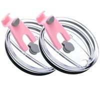 20 oz Tumbler Lids, 2 Pack Spillproof Splash Resistant Lid for Yeti,Beast,Juro,Ozark Trail,Atlin,Coffee Mug and More Cooler Cup,Covers for 20 Ounce Tumbler (Pink, 20 OZ)