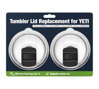 20 oz Tumbler Lids for YETI,Magnetic Tumbler Lid Replacement for YETI,BPA Free 2 Pack Black Tumbler Lids