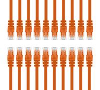 20-Pack 0.45m meters Cat5e Ethernet Cable, GearIt Network Ethernet Patch Cable 45cm / 1.5ft - Snagless RJ45 Computer LAN Network Cord 10/100 Modem Router, Orange