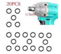 20-Pack 1/2" Retaining Clips with Integrated O-Rings for Wrenches - Snap-Fit Anti-Detachment Socket Sleeves, Wear-Resistant Iron + High-Grade Rubber, Fits Standard 1/2 Inch Drive